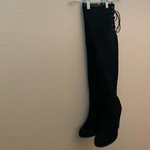 Black knee high boots